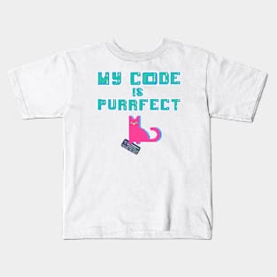 My Code is Purrfect Cat Programmer Kids T-Shirt